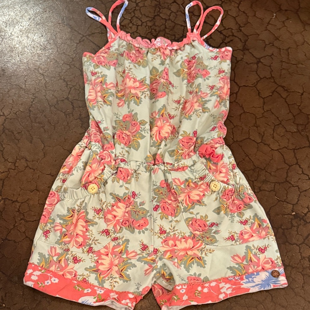 Matilda Jane Floral Romper - Pink and Green